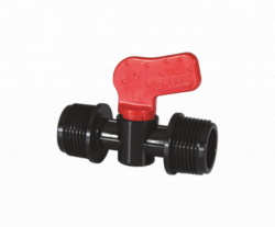 Мини-кран проходной с наружной резьбой Н¾"*Н¾" PN4 (POLIEXT) (25/500)
